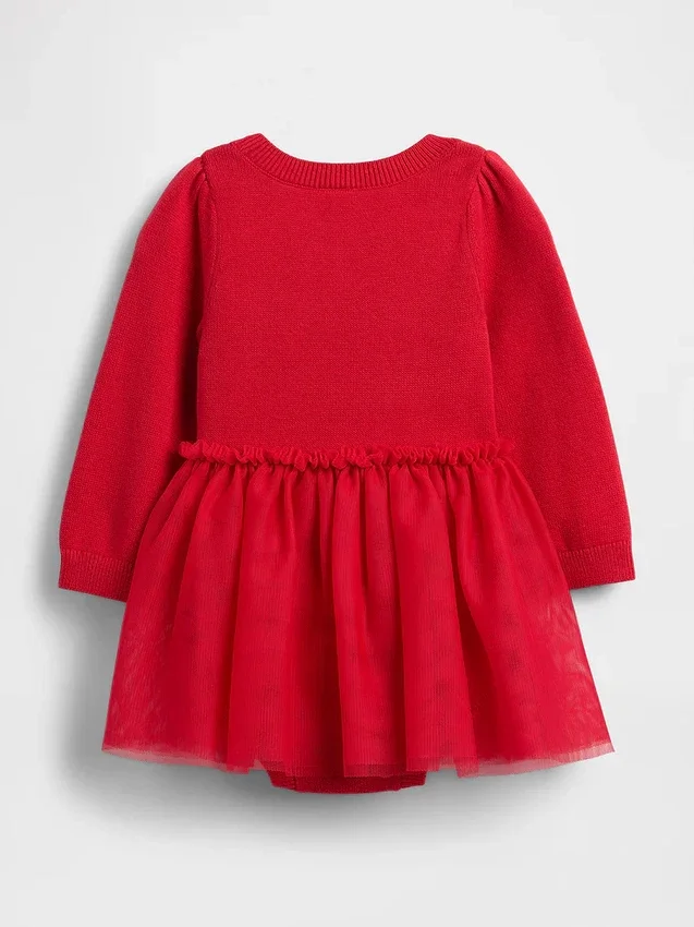 Ensemble robe-bodys en tulle pour bébé