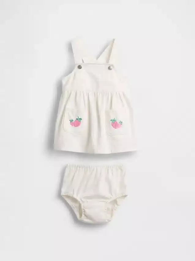 Ensemble « Strawberry Skirtall » en denim pour bébé