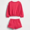 Ensemble sweat-shirt et short en molleton Vintagesoft avec nœud et logo pour Bébé & Enfant