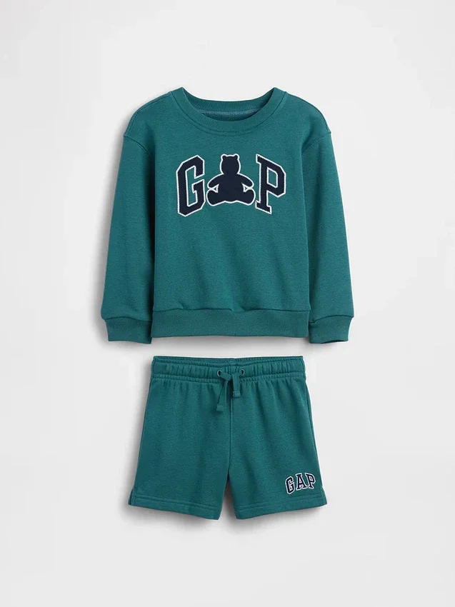 Ensemble sweat-shirt et short pour Bébé & Enfant en tissu éponge Vintagesoft avec logo ours