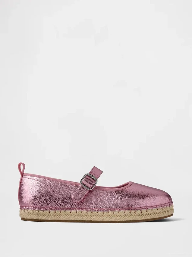 Espadrilles Mary Jane métallisées pour enfants