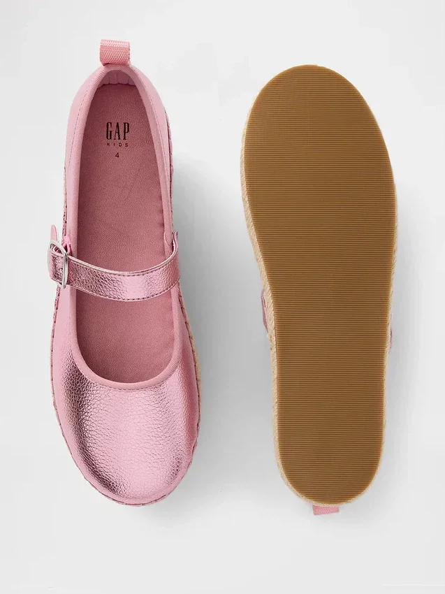 Espadrilles Mary Jane métallisées pour enfants