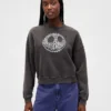GAP × Disney « L'Étrange Noël de Monsieur Jack » de Tim Burton : sweat-shirt épais à motif de crânes