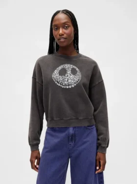 GAP × Disney « L'Étrange Noël de Monsieur Jack » de Tim Burton : sweat-shirt épais à motif de crânes