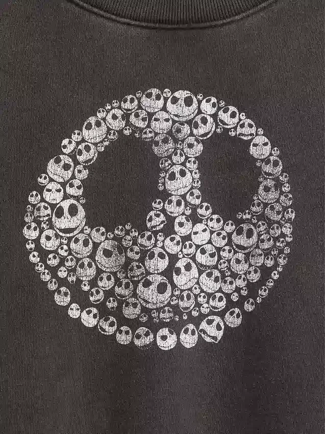 GAP × Disney « L'Étrange Noël de Monsieur Jack » de Tim Burton : sweat-shirt épais à motif de crânes