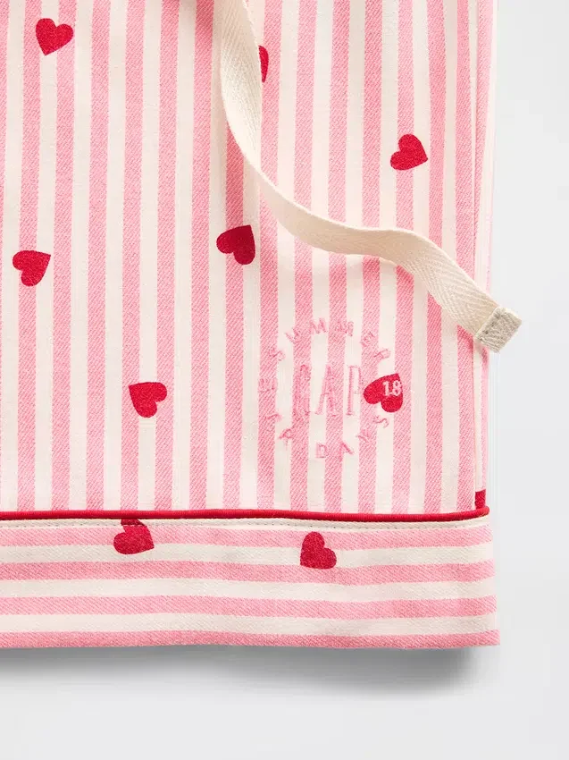 Gap × Summer Fridays : boxer de pyjama en flanelle à motifs de cœurs
