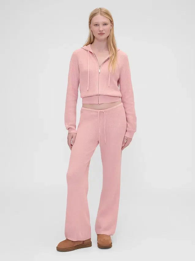 Gap × Summer Fridays Pantalon bootcut en maille gaufrée CashSoft