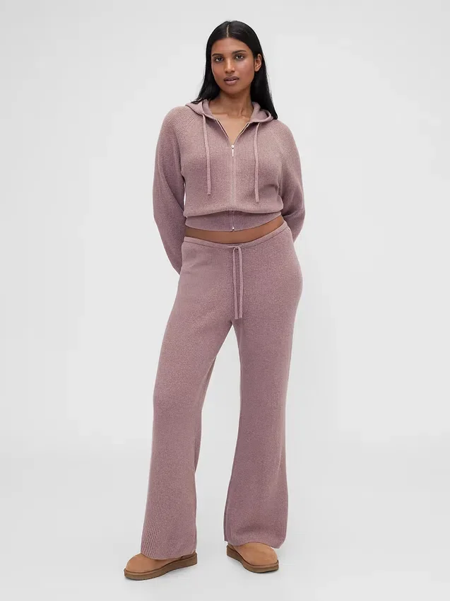 Gap × Summer Fridays Pantalon bootcut en maille gaufrée CashSoft
