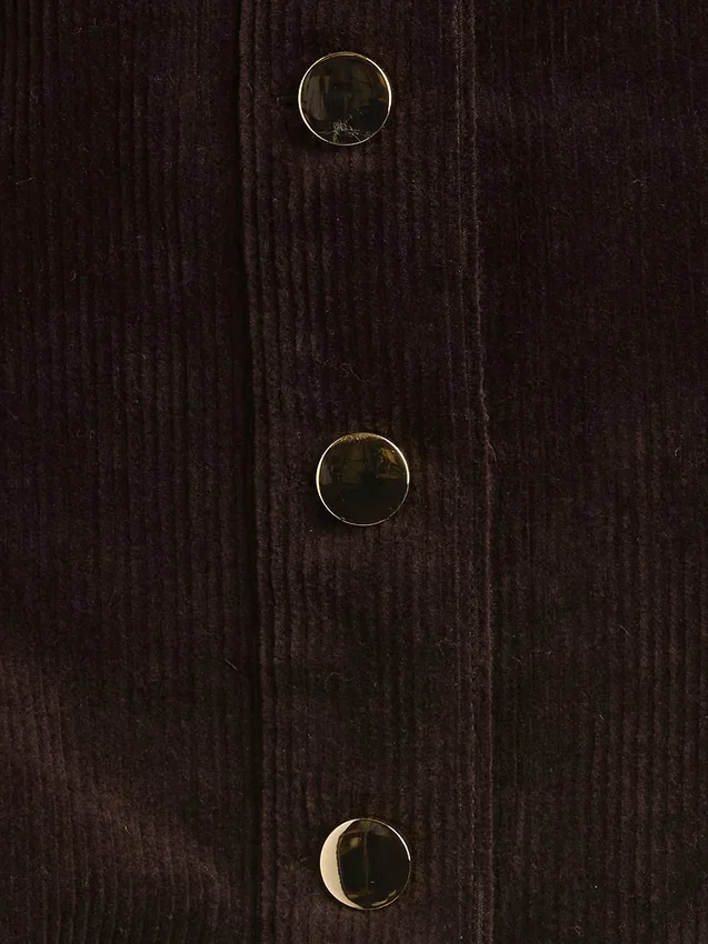 Gilet court sans bretelles en velours côtelé