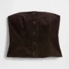 Gilet court sans bretelles en velours côtelé