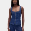 Gilet en denim à fermeture éclair