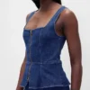 Gilet en denim à fermeture éclair