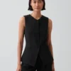Gilet long à col montant