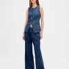 Gilet long en denim ultra-doux