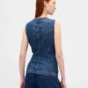 Gilet long en denim ultra-doux