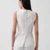 Gilet long en mélange de lin