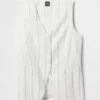 Gilet long en mélange de lin