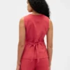 Gilet long à nouer dans le dos en mélange de lin