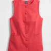 Gilet long à nouer dans le dos en mélange de lin