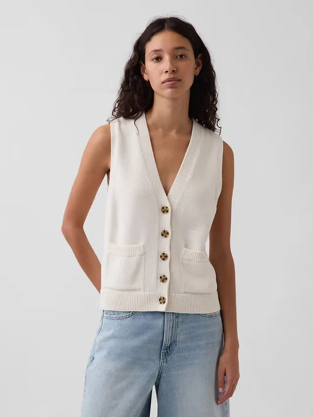 Gilet à poches 100 % coton