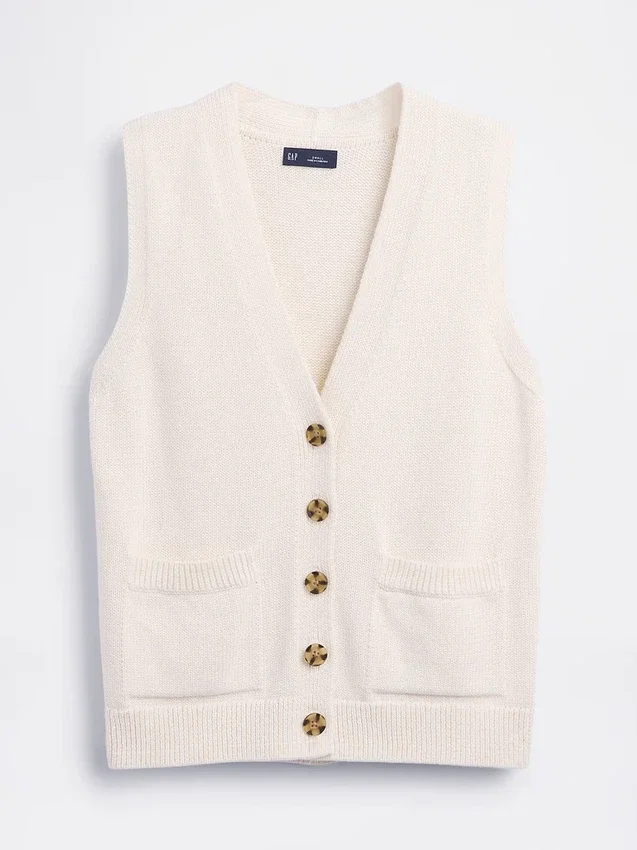Gilet à poches 100 % coton