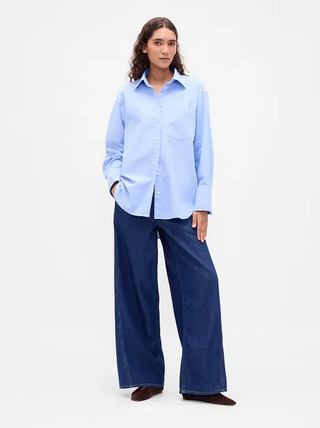 Grande chemise en coton bio Oxford