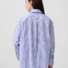 Grande chemise rayée en popeline de coton bio