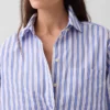 Grande chemise rayée en popeline de coton bio