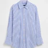 Grande chemise rayée en popeline de coton bio