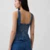 Haut ajusté en denim à basque