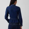 Haut ajusté en denim à basque