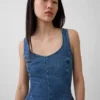 Haut ajusté en denim à basque