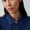 Haut ajusté en denim à basque