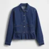 Haut ajusté en denim à basque