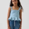 Haut à basque smocké en gaze de coton pour enfant