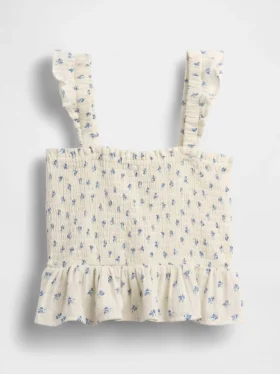 Haut à basque smocké en gaze de coton pour enfant