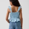 Haut à basque smocké en gaze de coton pour enfant