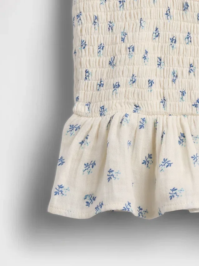 Haut à basque smocké en gaze de coton pour enfant