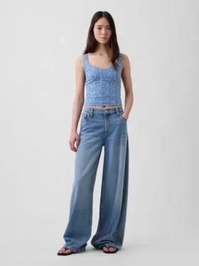Haut bustier court à œillets