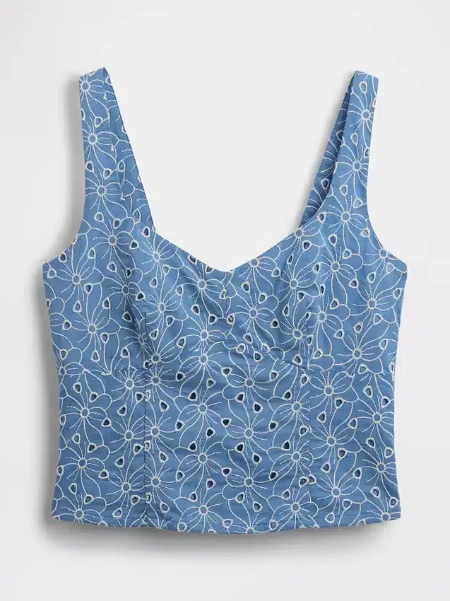 Haut bustier court à œillets