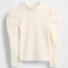 Haut à col montant et manches bouffantes en tricot côtelé pour Bébé & Enfant