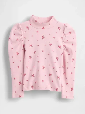 Haut à col montant et manches bouffantes en tricot côtelé pour Bébé & Enfant