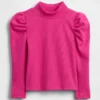 Haut à col montant et manches bouffantes en tricot côtelé pour Bébé & Enfant