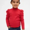 Haut à col montant et manches bouffantes en tricot côtelé pour Bébé & Enfant