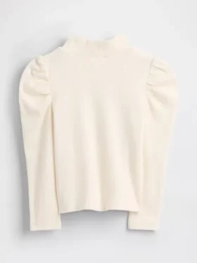Haut à col montant et manches bouffantes en tricot côtelé pour Bébé & Enfant