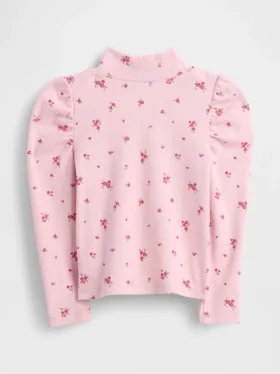 Haut à col montant et manches bouffantes en tricot côtelé pour Bébé & Enfant