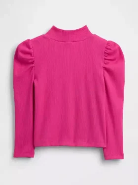Haut à col montant et manches bouffantes en tricot côtelé pour Bébé & Enfant