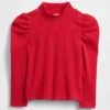 Haut à col montant et manches bouffantes en tricot côtelé pour Bébé & Enfant