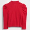 Haut à col montant et manches bouffantes en tricot côtelé pour Bébé & Enfant
