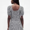 Haut corset court à manches bouffantes en mélange de lin